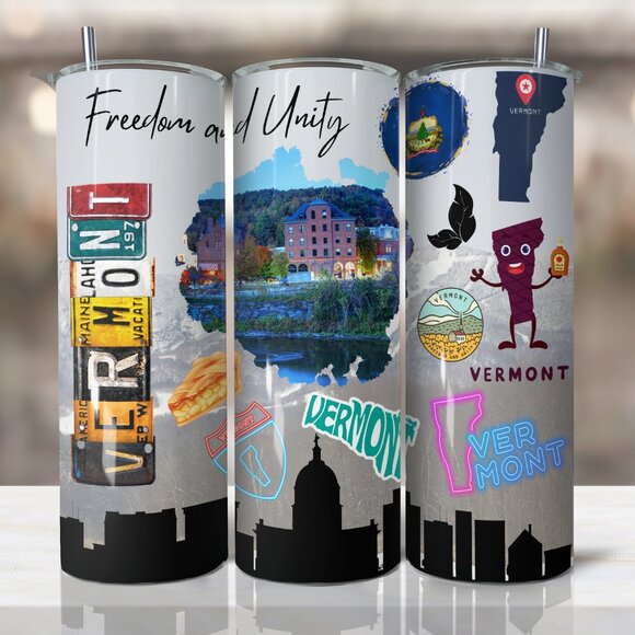 Vermont Tumbler, Vermont State Tumbler, Vermont Travel Mug, Vermont Coffee Cup - Picture 1 of 7
